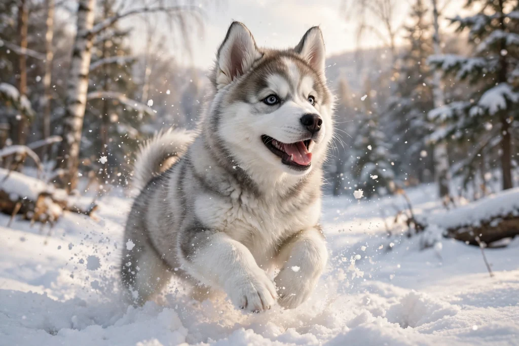 Husky in the snow